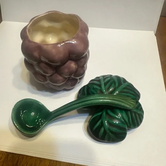 Ceramic Raspberry Shaped Container - Picture 2 of 3